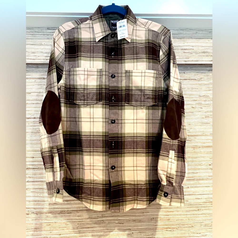 NWT Todd Snyder Flannel with suede elbow patches